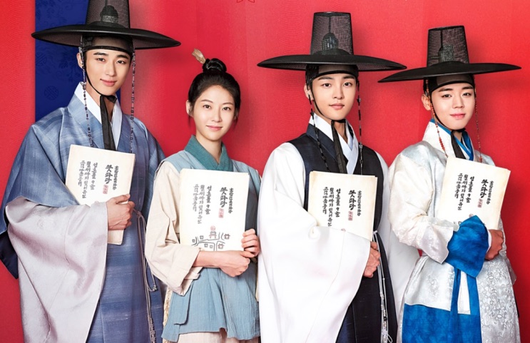 Cena de encerramento da série, com os personagens de hanbok