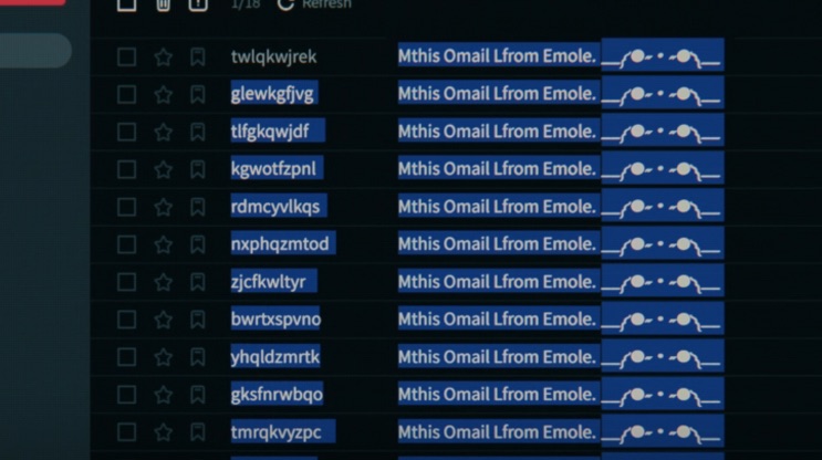 Caixa de e-mails aberta na tela